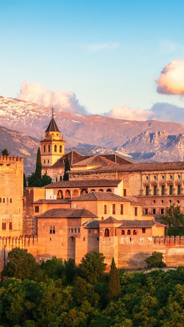 Spain-Granada-Alhambra-city-houses-mountains_iphone_640x1136